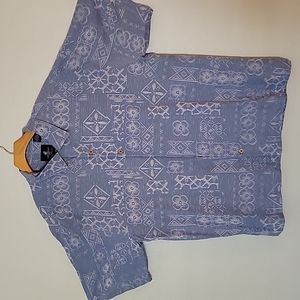 Caribbean Joe XL Button Up Short Sleeve 100% Silk